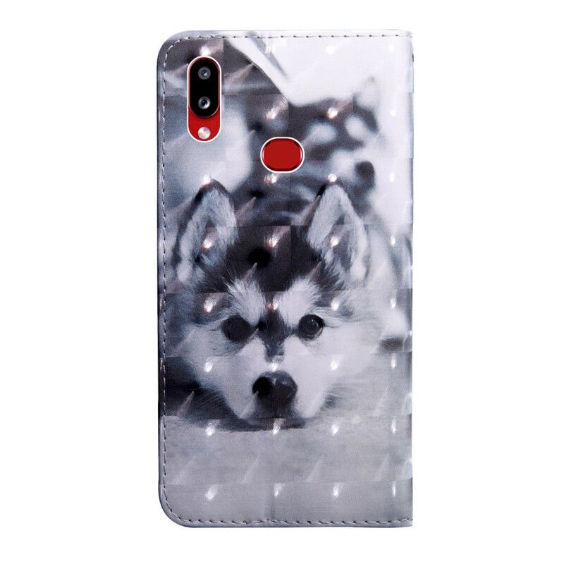 Læder Cover Samsung Galaxy A10s Lysplet Hunden Gustave