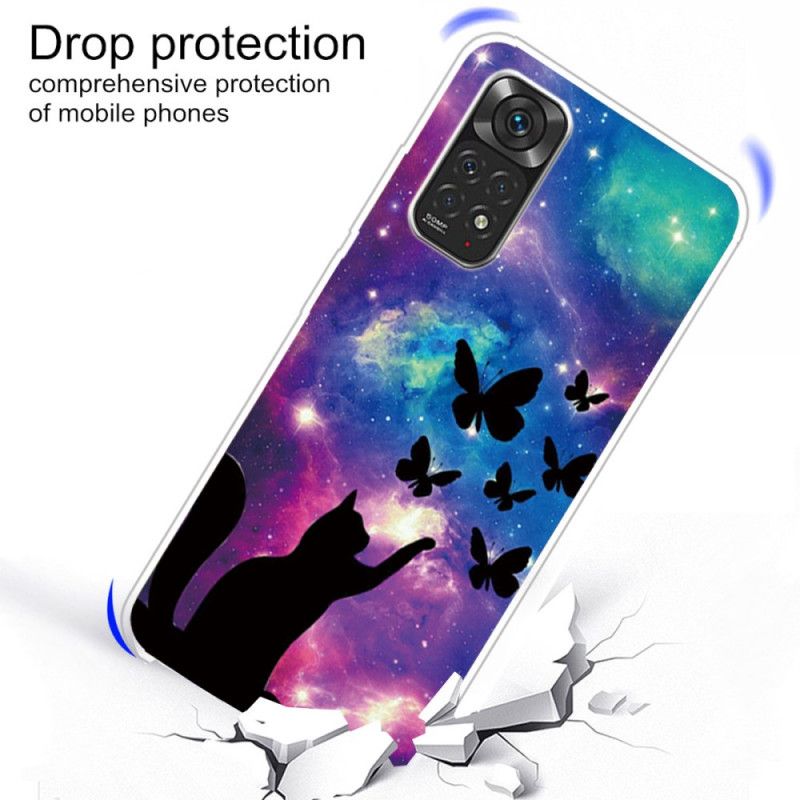 Cover Xiaomi Redmi Note 11 / 11S Kat Og Sommerfugle I Rummet