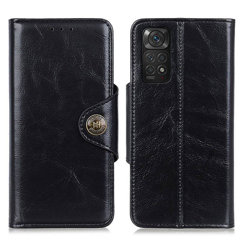 Flip Cover Xiaomi Redmi Note 11 / 11S Blankt Imiteret Læderknap