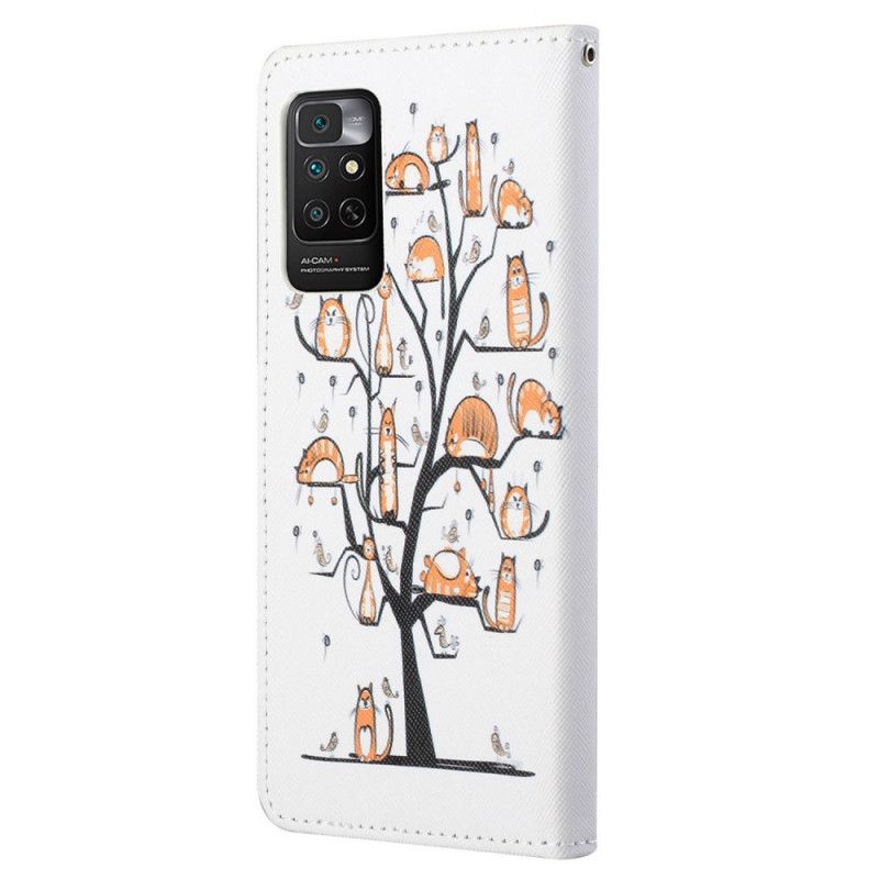 Flip Cover Xiaomi Redmi Note 11 / 11S Med Snor Funky Katte Med Rem