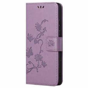 Flip Cover Xiaomi Redmi Note 11 / 11S Med Snor Thong Blomster