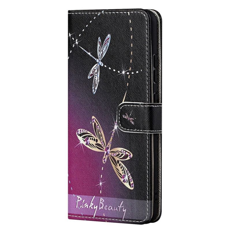 Flip Cover Xiaomi Redmi Note 11 / 11S Med Snor Thong Dragonflies