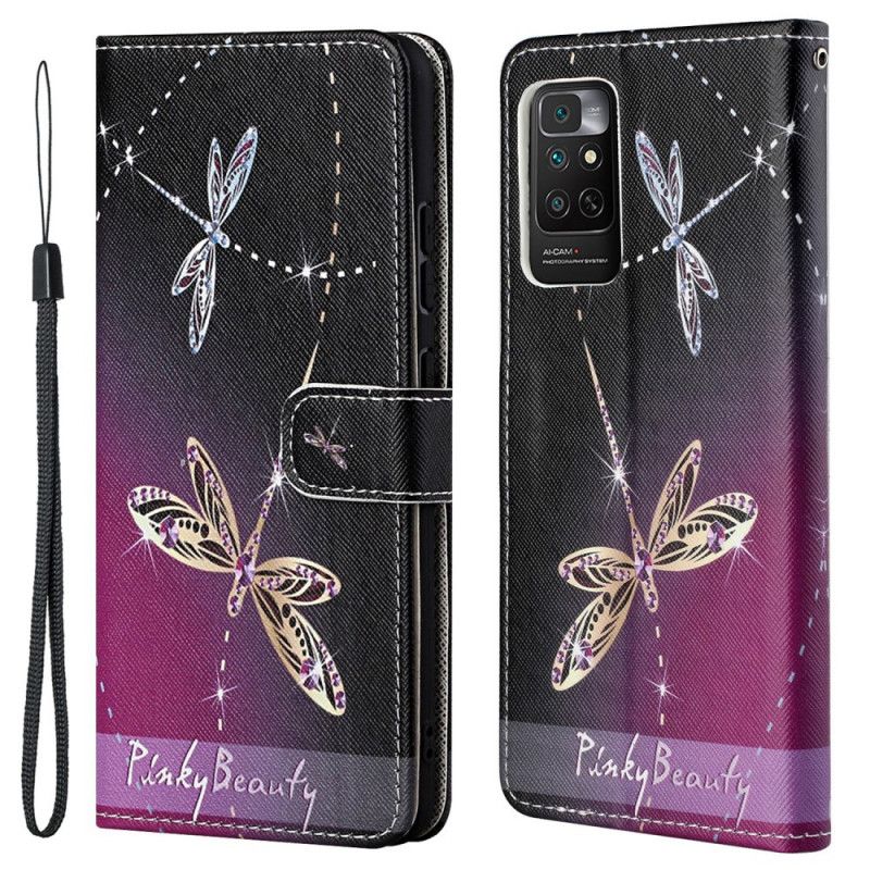 Flip Cover Xiaomi Redmi Note 11 / 11S Med Snor Thong Dragonflies