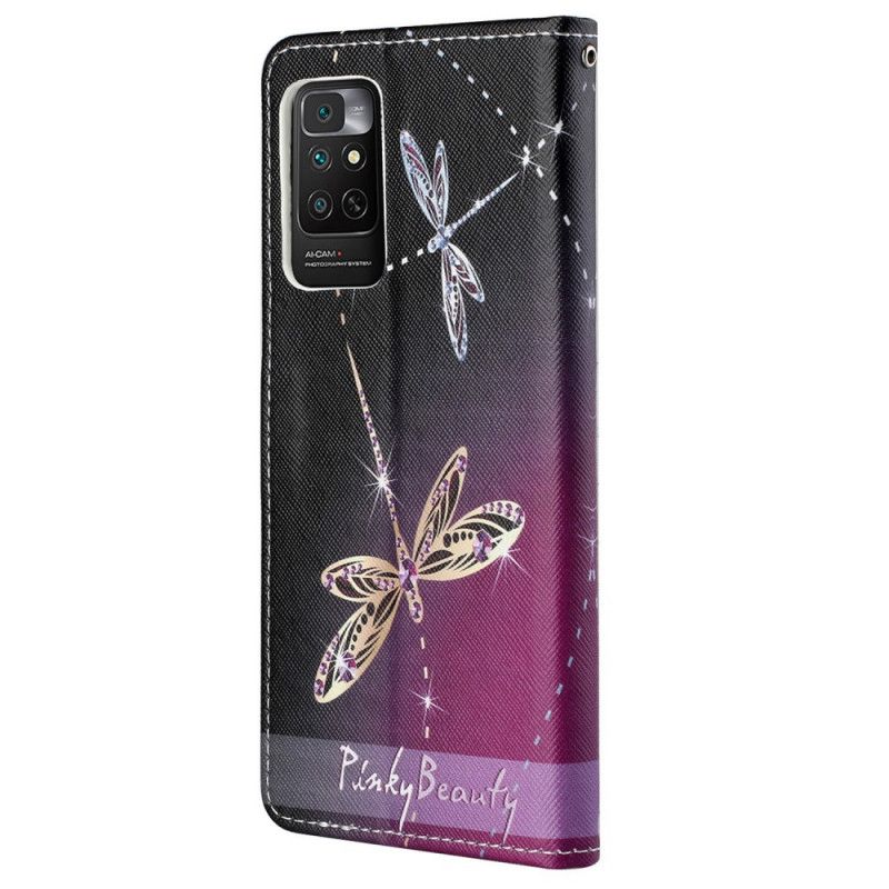 Flip Cover Xiaomi Redmi Note 11 / 11S Med Snor Thong Dragonflies