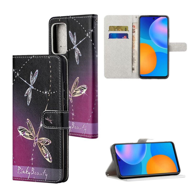 Flip Cover Xiaomi Redmi Note 11 / 11S Med Snor Thong Dragonflies