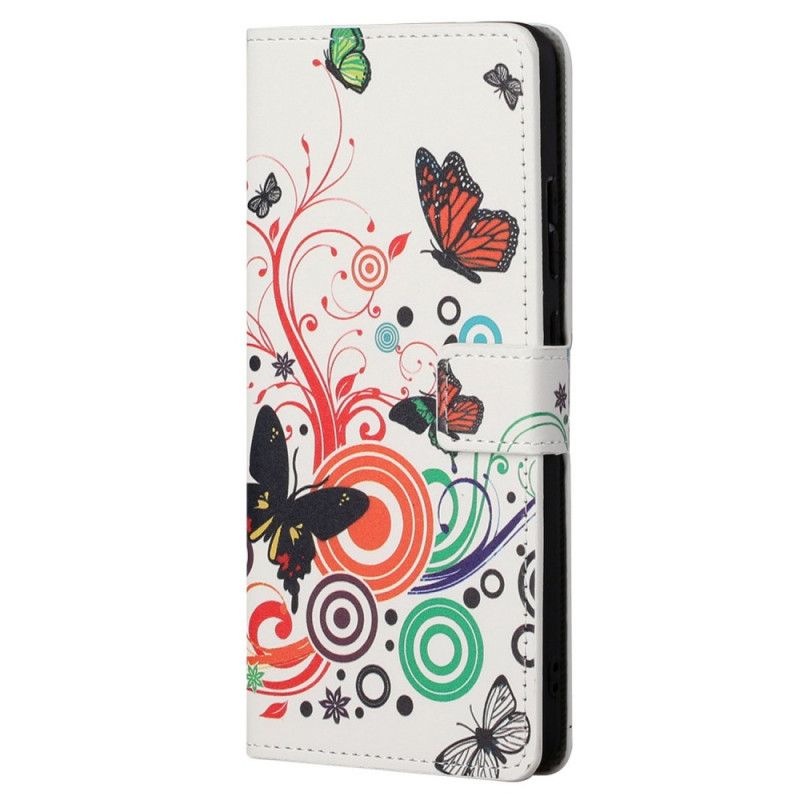 Flip Cover Xiaomi Redmi Note 11 / 11S Sommerfugle Og Blomster