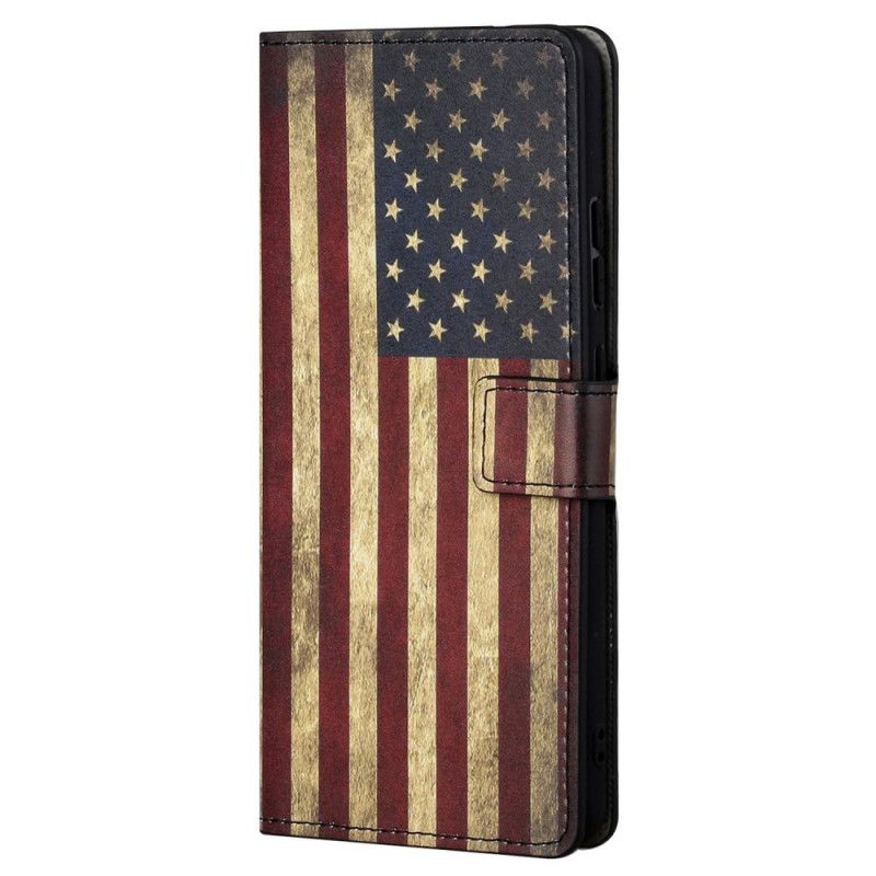 Læder Cover Xiaomi Redmi Note 11 / 11S Amerikansk Flag