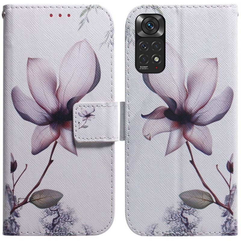 Læder Cover Xiaomi Redmi Note 11 / 11S Gammel Rosenblomst