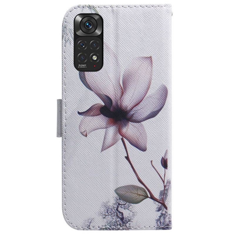 Læder Cover Xiaomi Redmi Note 11 / 11S Gammel Rosenblomst