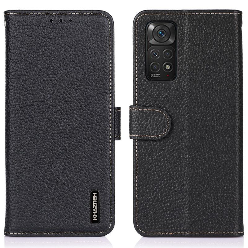 Læder Cover Xiaomi Redmi Note 11 / 11S Litchi Khazneh Læder