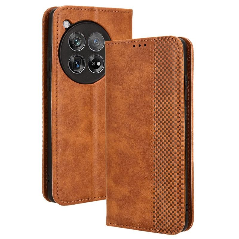 Flip Cover Til Oneplus 12 5g Retro Tekstur