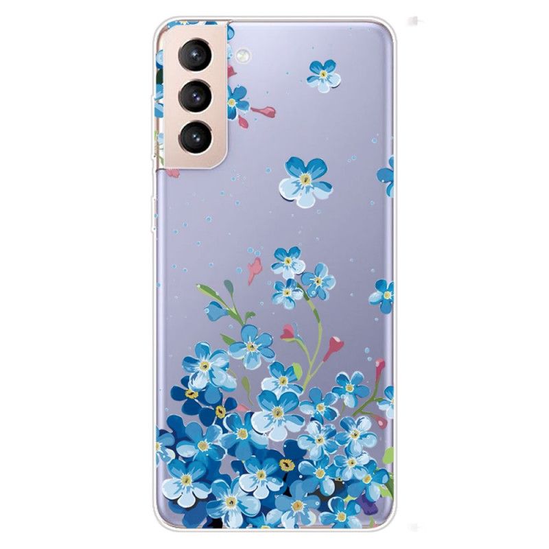 Cover Samsung Galaxy S22 Plus 5G Blå Blomster