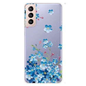 Cover Samsung Galaxy S22 Plus 5G Blå Blomster