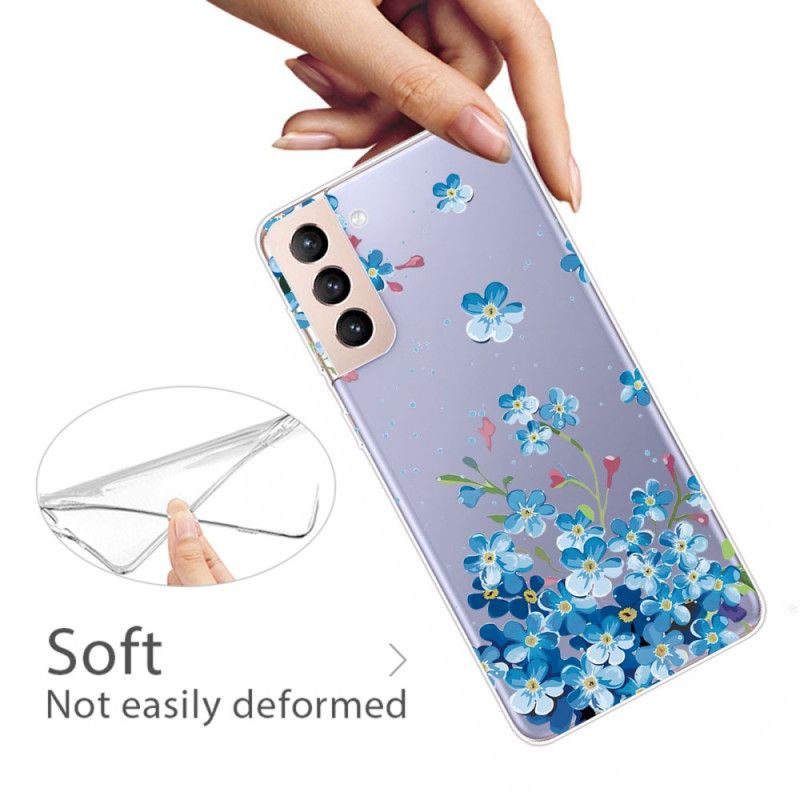 Cover Samsung Galaxy S22 Plus 5G Blå Blomster