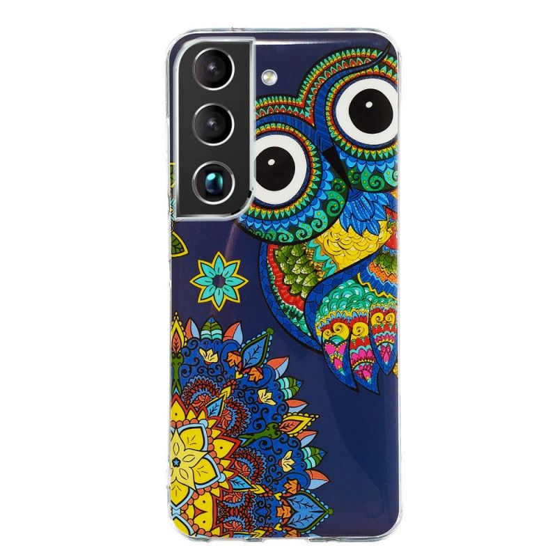 Cover Samsung Galaxy S22 Plus 5G Fluorescerende Ugle Mandala