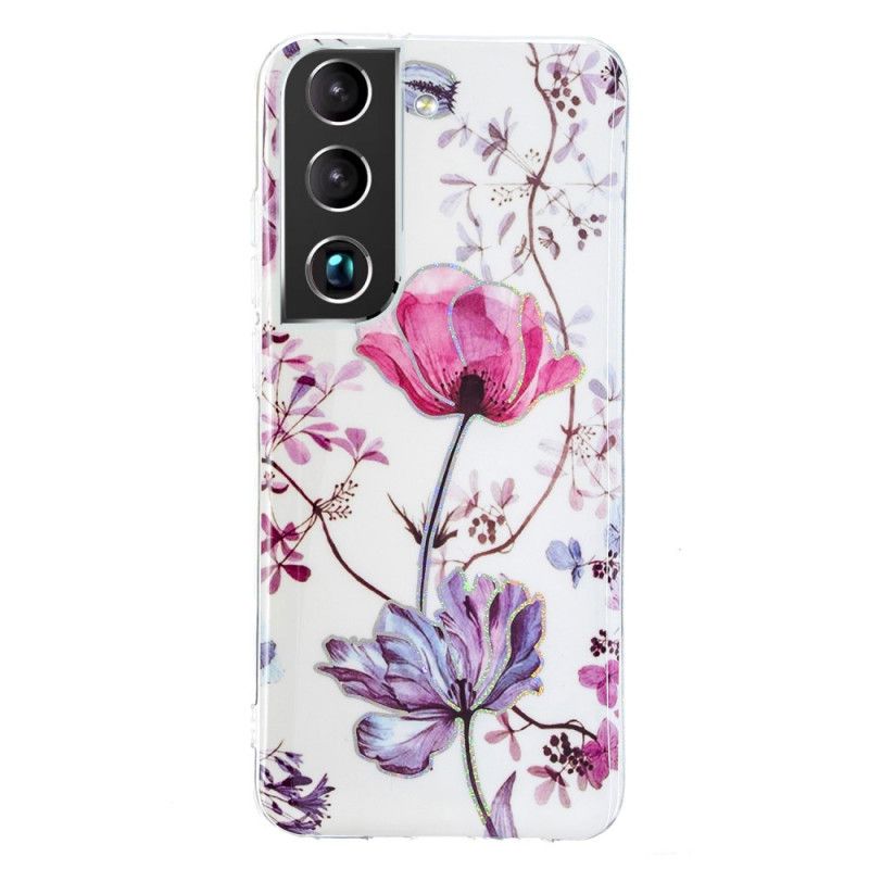 Cover Samsung Galaxy S22 Plus 5G Marmorerede Blomster