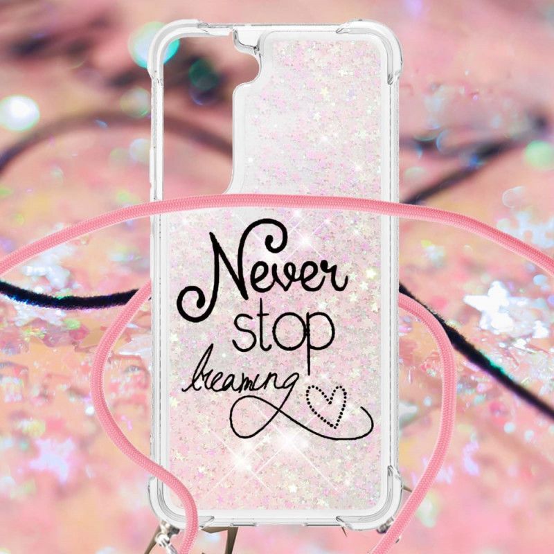 Cover Samsung Galaxy S22 Plus 5G Med Snor Stop Aldrig Glittersnor