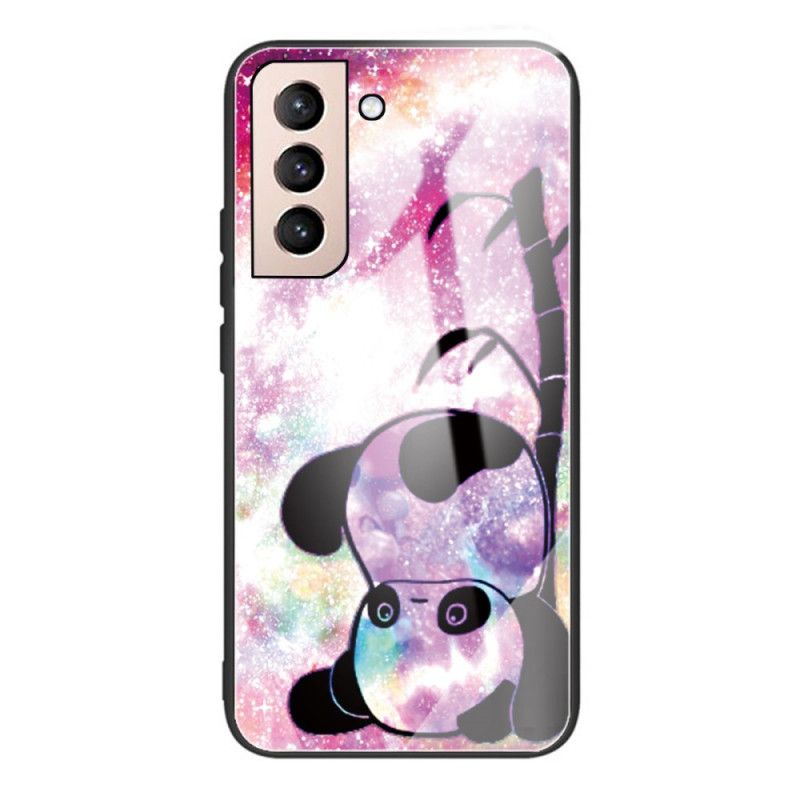 Cover Samsung Galaxy S22 Plus 5G Panda Og Bambus Hærdet Glas