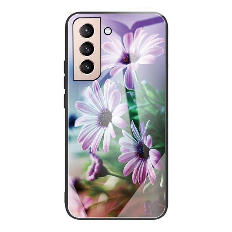 Cover Samsung Galaxy S22 Plus 5G Realistiske Blomster I Hærdet Glas