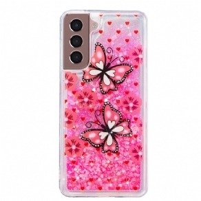 Cover Samsung Galaxy S22 Plus 5G Sommerfugle Pailletter