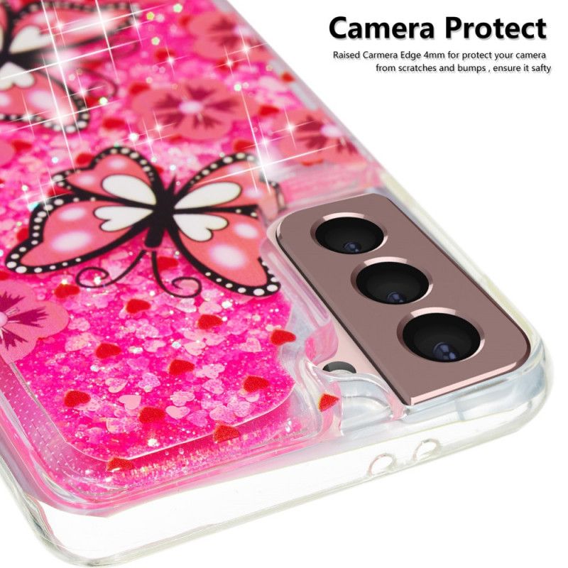 Cover Samsung Galaxy S22 Plus 5G Sommerfugle Pailletter