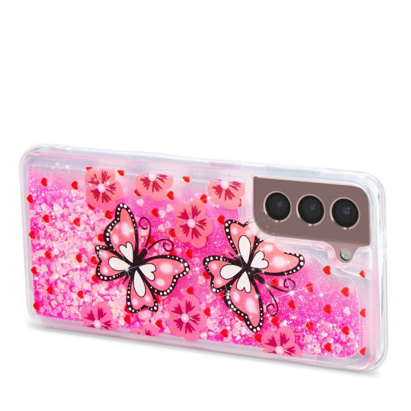 Cover Samsung Galaxy S22 Plus 5G Sommerfugle Pailletter