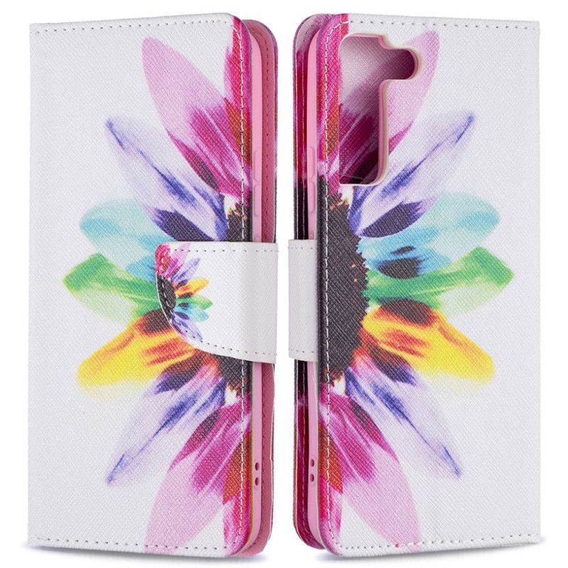 Flip Cover Samsung Galaxy S22 Plus 5G Akvarelblomst