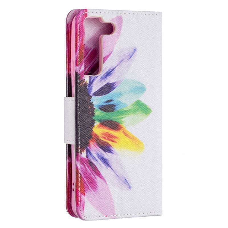 Flip Cover Samsung Galaxy S22 Plus 5G Akvarelblomst