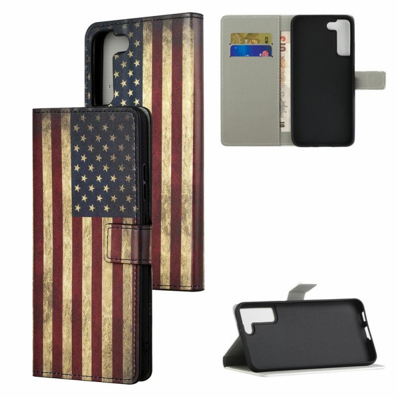 Flip Cover Samsung Galaxy S22 Plus 5G Amerikansk Flag