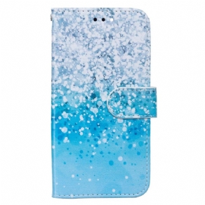 Flip Cover Samsung Galaxy S22 Plus 5G Blå Glitter Gradient