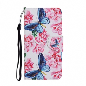 Flip Cover Samsung Galaxy S22 Plus 5G Blomstersommerfugle-rem