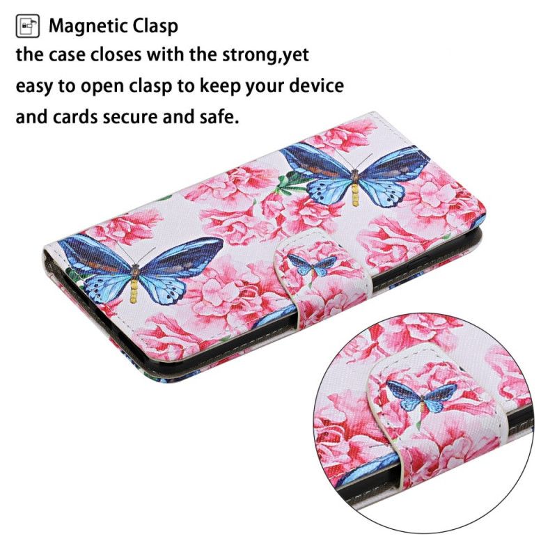 Flip Cover Samsung Galaxy S22 Plus 5G Blomstersommerfugle-rem