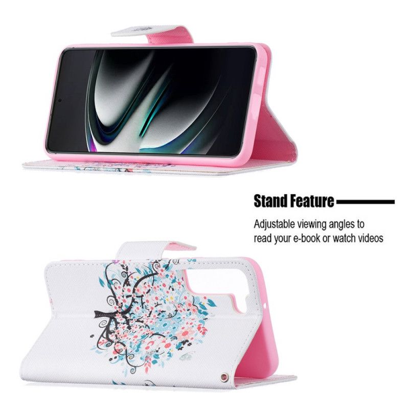 Flip Cover Samsung Galaxy S22 Plus 5G Blomstret Træ