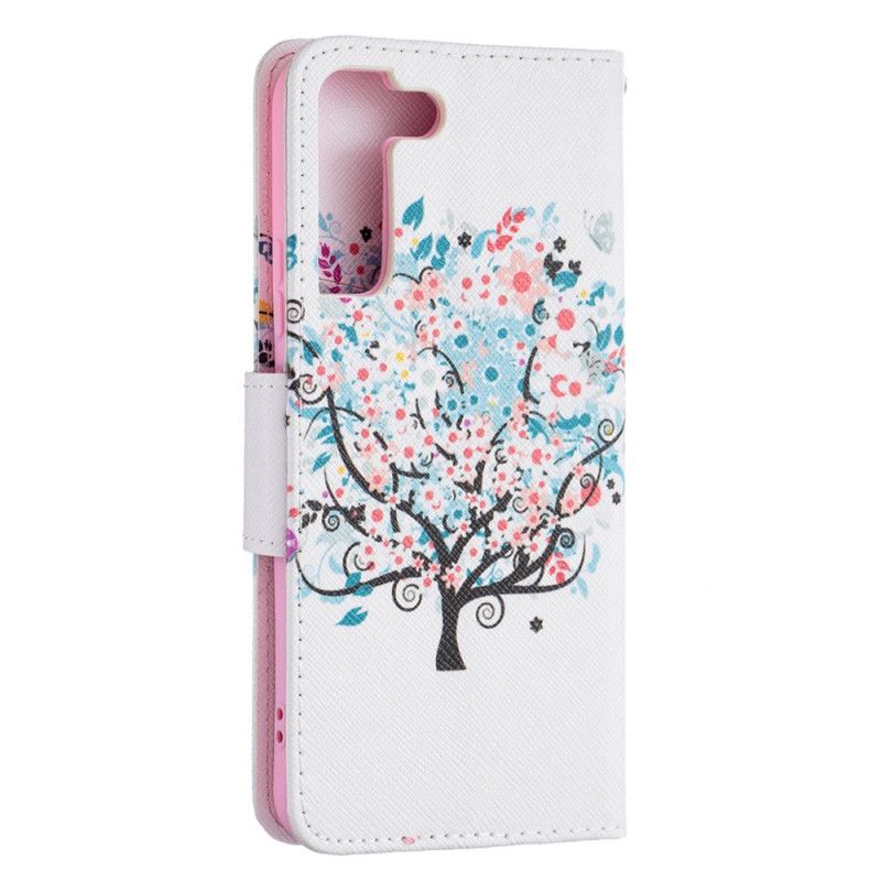 Flip Cover Samsung Galaxy S22 Plus 5G Blomstret Træ