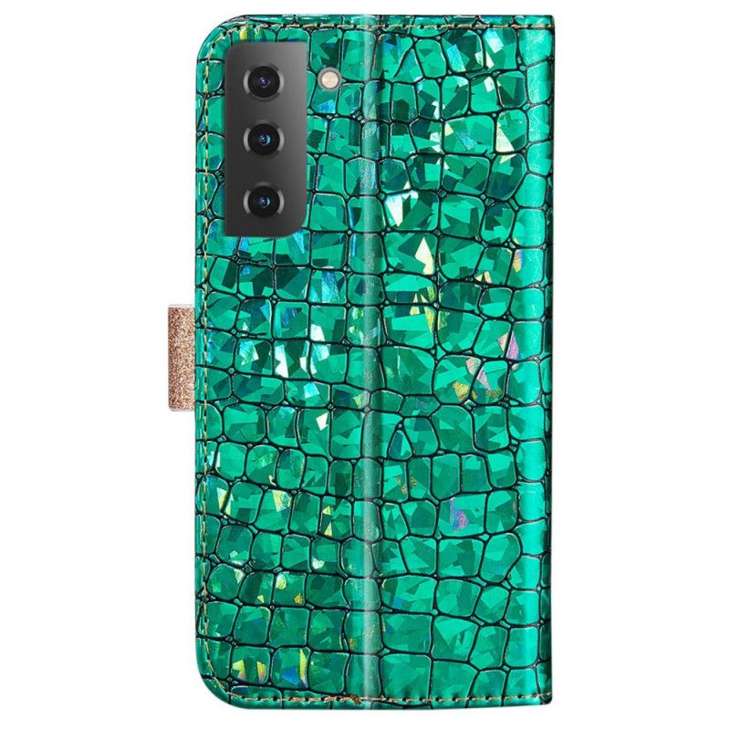 Flip Cover Samsung Galaxy S22 Plus 5G Croc Diamanter