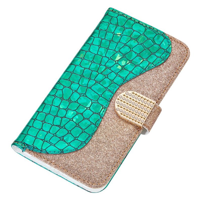 Flip Cover Samsung Galaxy S22 Plus 5G Croc Diamanter