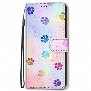 Flip Cover Samsung Galaxy S22 Plus 5G Fodspor I Regnen