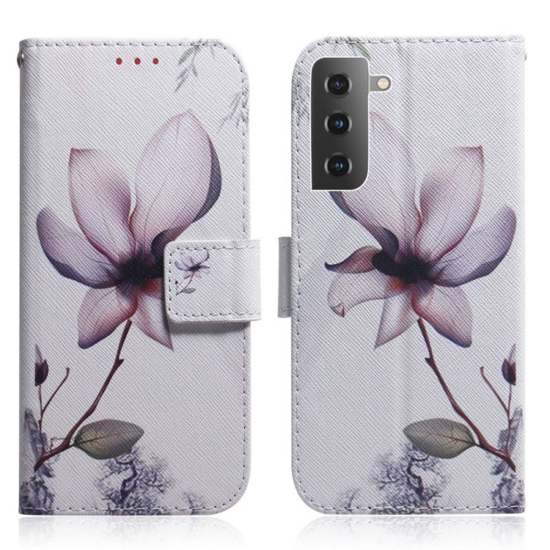 Flip Cover Samsung Galaxy S22 Plus 5G Gammel Rosenblomst