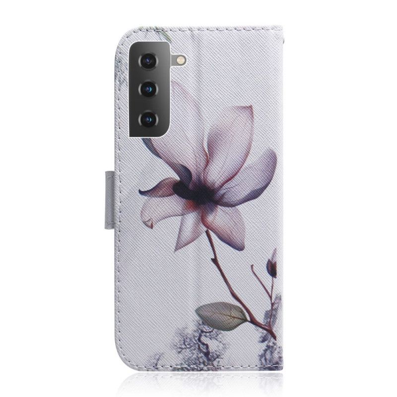 Flip Cover Samsung Galaxy S22 Plus 5G Gammel Rosenblomst