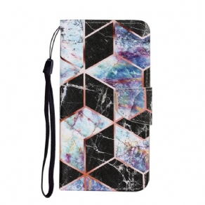 Flip Cover Samsung Galaxy S22 Plus 5G Geometrisk Marmor