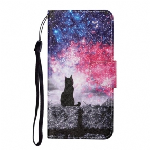 Flip Cover Samsung Galaxy S22 Plus 5G Kattehistorier Med Snor