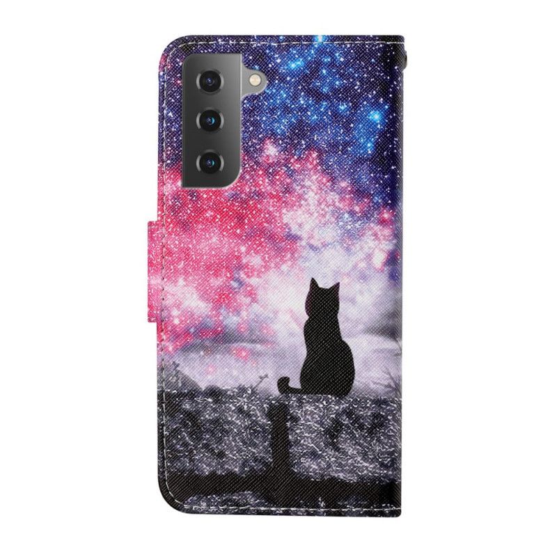 Flip Cover Samsung Galaxy S22 Plus 5G Kattehistorier Med Snor