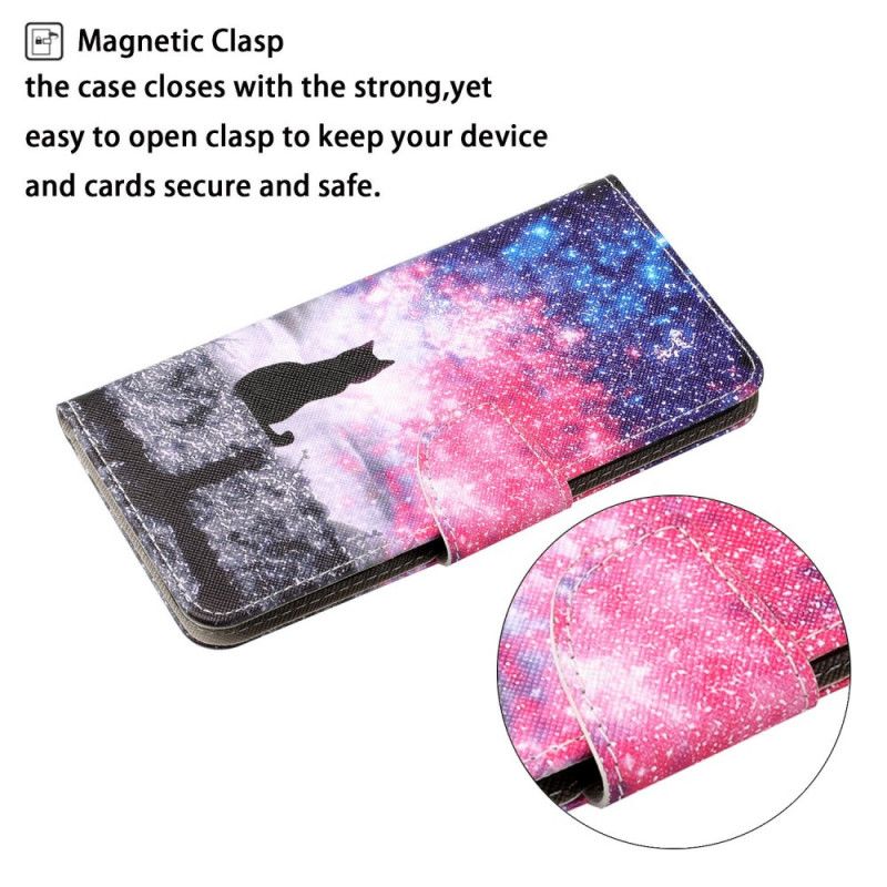 Flip Cover Samsung Galaxy S22 Plus 5G Kattehistorier Med Snor