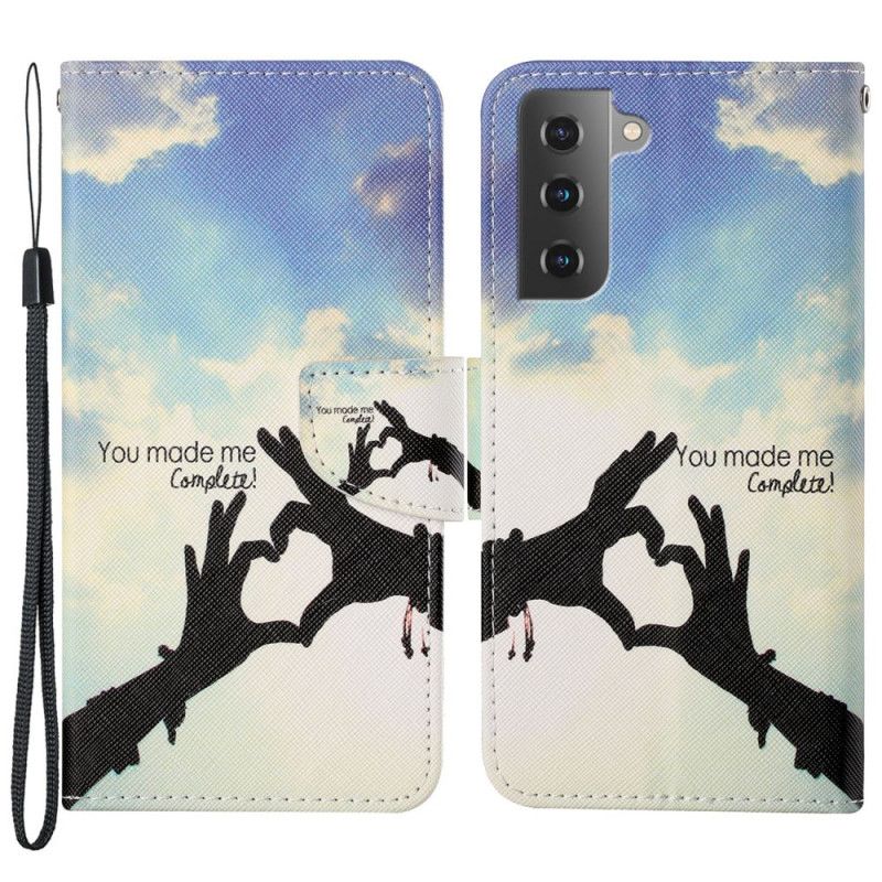 Flip Cover Samsung Galaxy S22 Plus 5G Komplet Med Snor