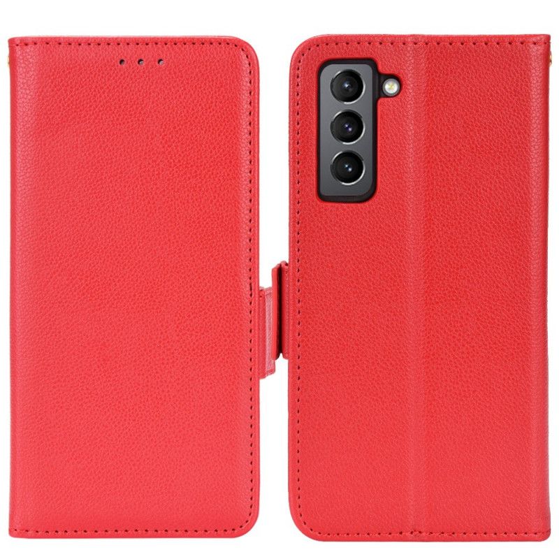 Flip Cover Samsung Galaxy S22 Plus 5G Læderstil Litchi Design