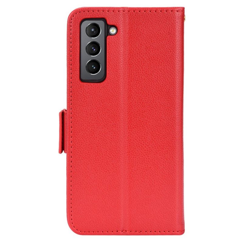 Flip Cover Samsung Galaxy S22 Plus 5G Læderstil Litchi Design