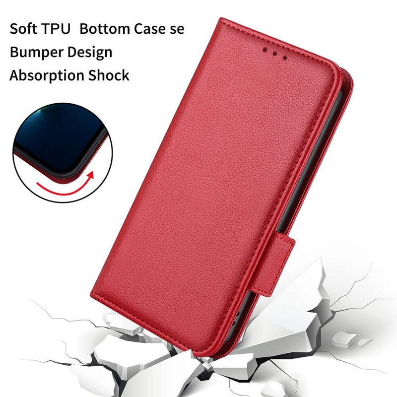 Flip Cover Samsung Galaxy S22 Plus 5G Læderstil Litchi Design