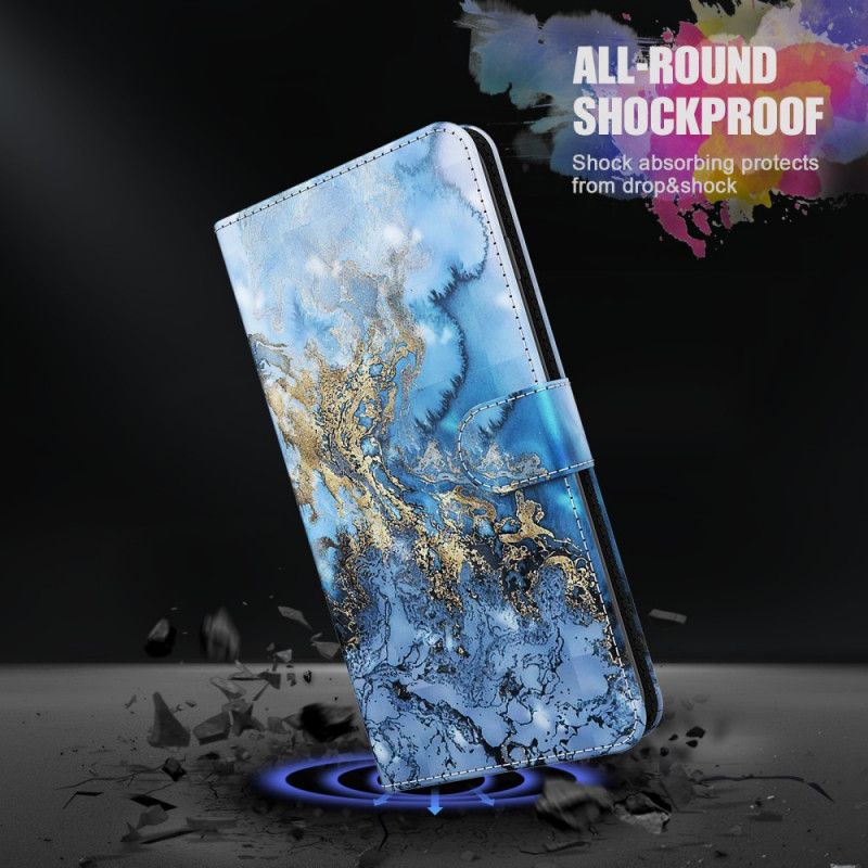 Flip Cover Samsung Galaxy S22 Plus 5G Marmordesign Med Snor