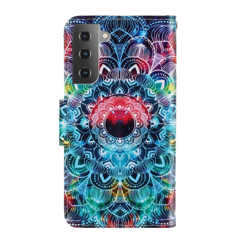 Flip Cover Samsung Galaxy S22 Plus 5G Med Snor Flashy Strappy Mandala