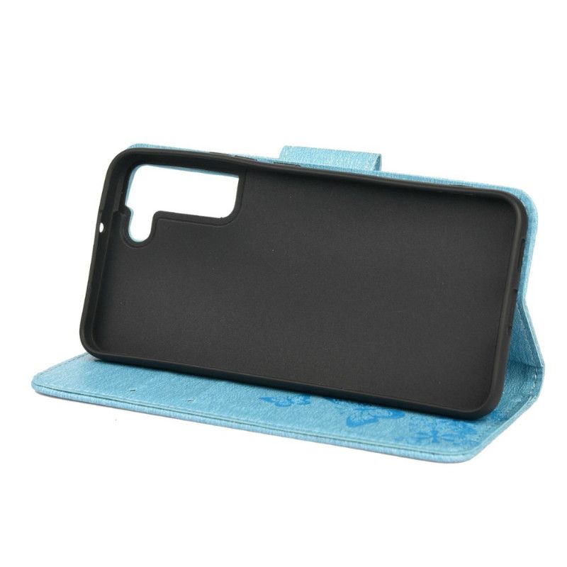 Flip Cover Samsung Galaxy S22 Plus 5G Med Snor Splendid Strap Sommerfugle